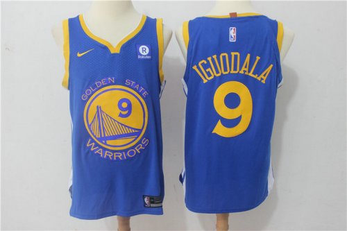 9 Iguodala Warriors Authentic Nike Maillot Bleu